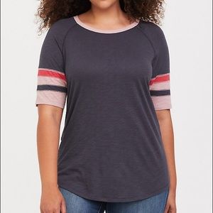 Torrid 3X Gray Classic Fit Football Tee